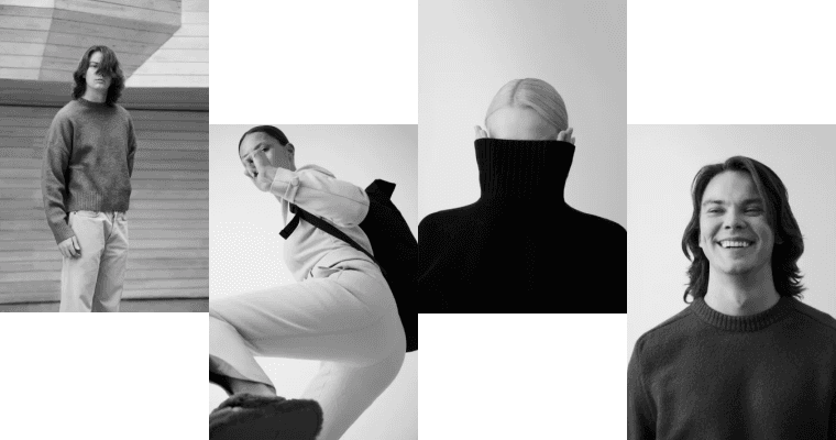 A collage with photos of four different individuals that highlights their diversity.